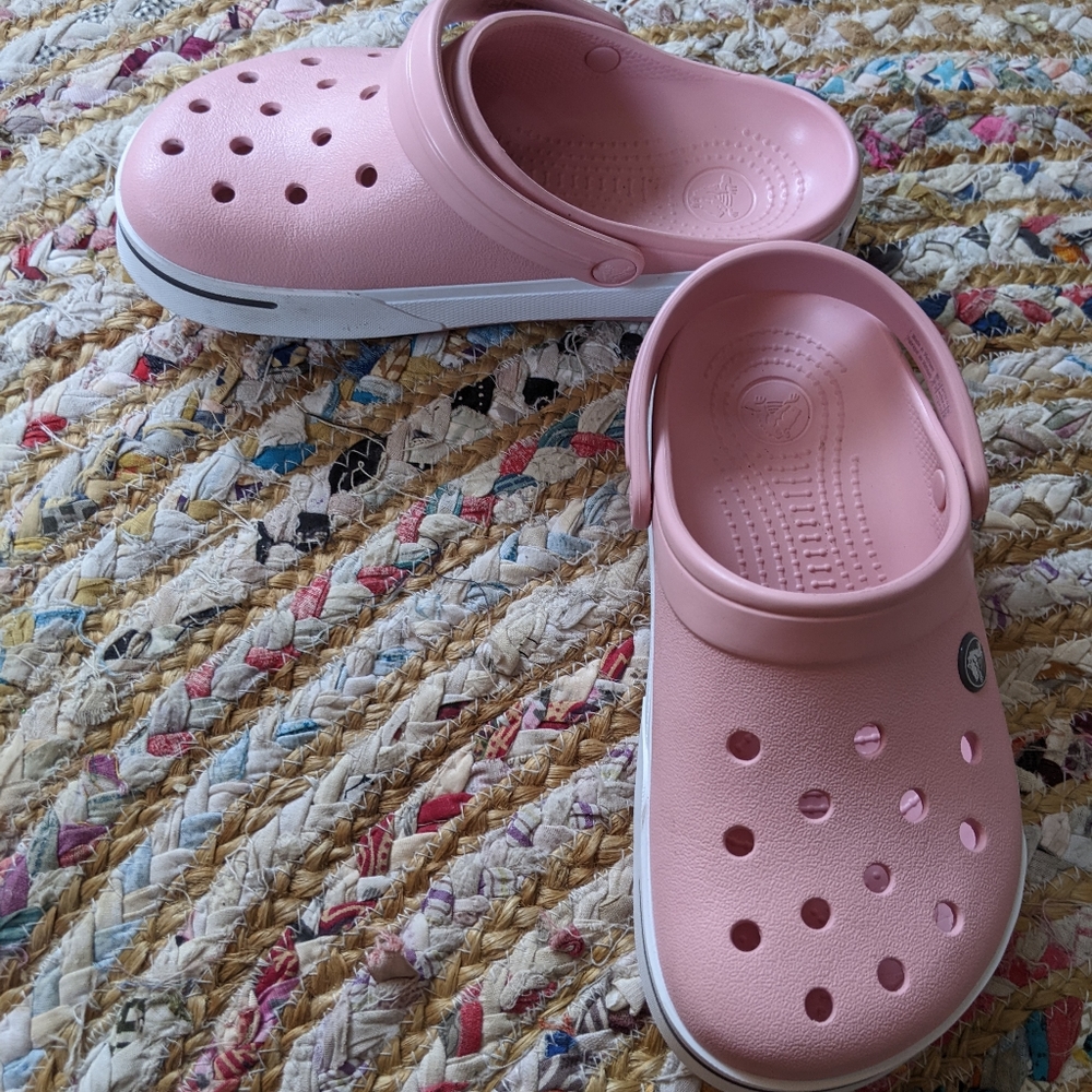 Pink Crocs worn once